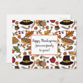 Schattigee Thanksgiving Kaarten om te personaliser (Voorkant / Achterkant)