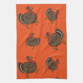 Schattigee Thanksgiving Kalkoenen Sinaasappel keuk Theedoek (Verticaal)