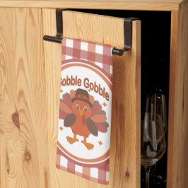 Schattigee Thanksgiving Turkije Cartoon - "Gobble  Theedoek