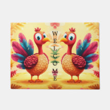 Schattigee Thanksgiving Turkije Doormat
