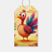 Schattigee Thanksgiving Turkije Gift Label Cadeaulabel (Achterkant)