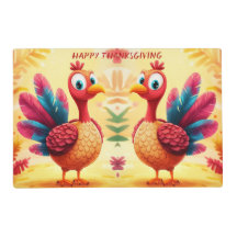 Schattigee Thanksgiving Turkije Papier Placemat