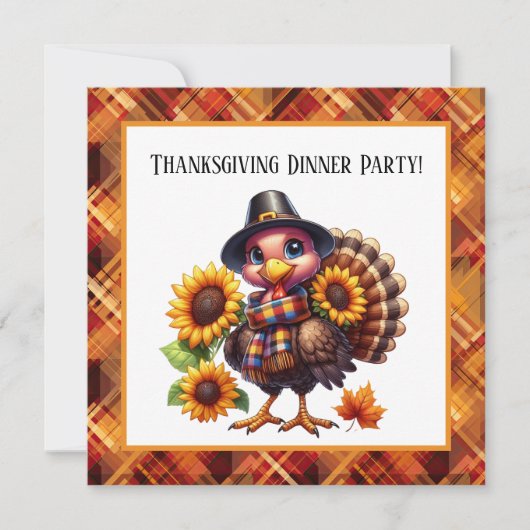 Schattigee Thanksgiving Vakantie Turkije Kaart (Voorkant)