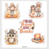 Schattigee Thanksgiving Waterverf Stickers (Vel)