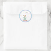 Schattigee theepot met bloemen en vlinders - Pasen Ronde Sticker (Tas)