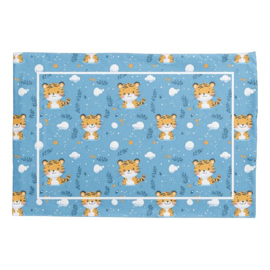 Schattigee Tiger Pattern Kussensloop voor jong kin (Achterkant)