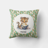 Schattigee tijger die een boek leest kussen (Achterkant)