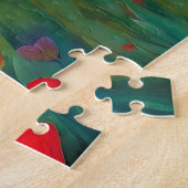 Schattigee tijger en zwart kitten liefde puzzel (Zijkant)