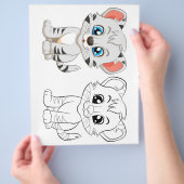 Schattigee tijgerkleurplaat flyer (Hand)
