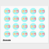 Schattigee Toast en Aardbeienjam, Spread Love Ronde Sticker (Vel)