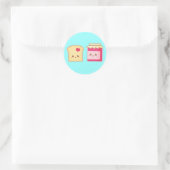 Schattigee Toast en Aardbeienjam, Spread Love Ronde Sticker (Tas)