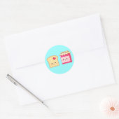 Schattigee Toast en Aardbeienjam, Spread Love Ronde Sticker (Envelop)