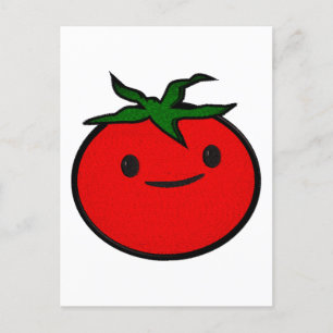 Schattigee tomatenborduurprint briefkaart