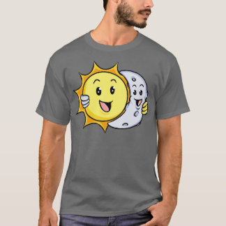 Schattigee toon zon en maan t-shirt