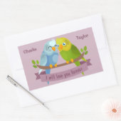 Schattigee Tortelduifjes aangepaste namen stickers (Envelop)