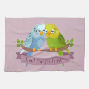 Schattigee Tortelduifjes keukenhanddoek
