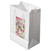 Schattigee Tortelduifjes  Valentijnsdag Gift Bag Medium Cadeauzakje (Voorkant Gekanteld)