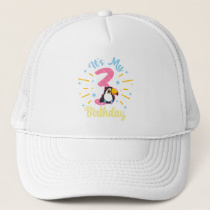 Schattigee Toucan 3e verjaardag 3 jaar oude geboor Trucker Pet