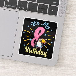 Schattigee Toucan 8e Verjaardag 8 Jaar Oud Geboort Sticker