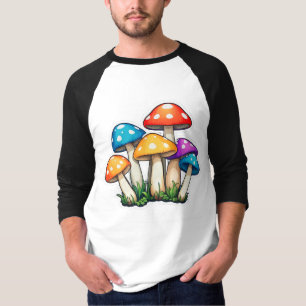 Schattigee Transparante Paddestoel Illustratie T-shirt