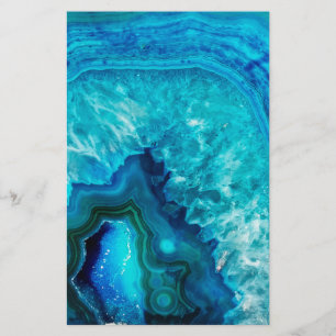 Schattigee Trendy Bright Blue Turquoise Crystal Ge Briefpapier