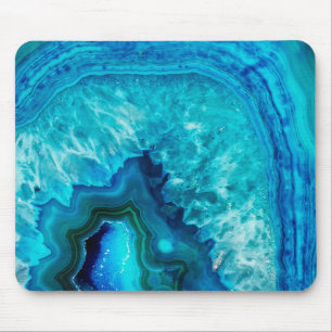 Schattigee Trendy Bright Blue Turquoise Crystal Ge Muismat