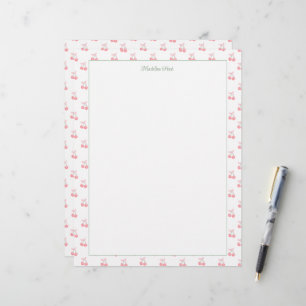 Schattigee trendy gepersonaliseerde kersen briefhoofd