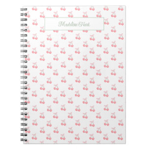 Schattigee trendy gepersonaliseerde kersen notitieboek