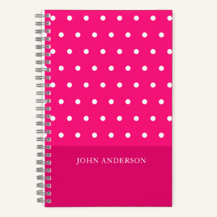 Schattigee trendy Girly Hot Pink Polka Dots Custom Notitieboek