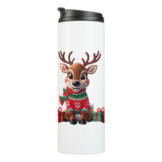 Schattigee trendy moderne grappige kerst thermosbeker (Geroteerd rechts)