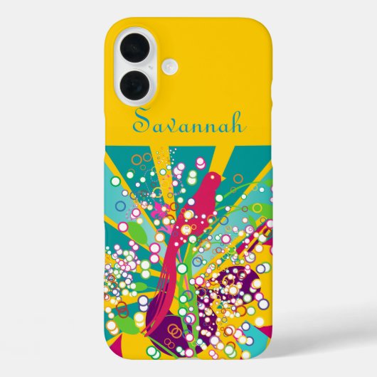 Schattigee trendy moderne roze zwaluwvogel Case-Mate iPhone case (Achterkant)