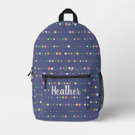 Schattigee Trendy Paarse Polka Dots Monogram Naam Bedrukte Rugzak