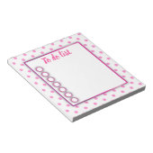 Schattigee trendy roze en witte polka dot to do li notitieblok (Schuin)