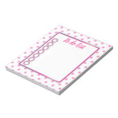 Schattigee trendy roze en witte polka dot to do li notitieblok (Gedraaid)
