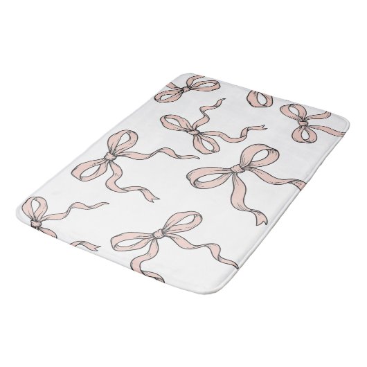 Schattigee trendy roze lintbogen geschetst in zwar badmat (Gekanteld)