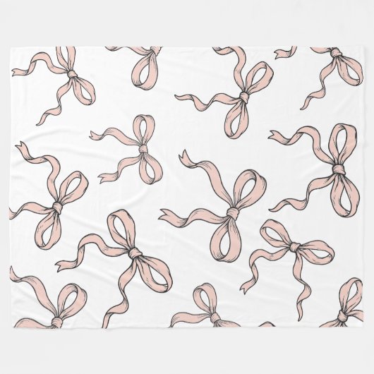Schattigee trendy roze lintbogen geschetst in zwar fleece deken (Voorkant (Horizontaal))