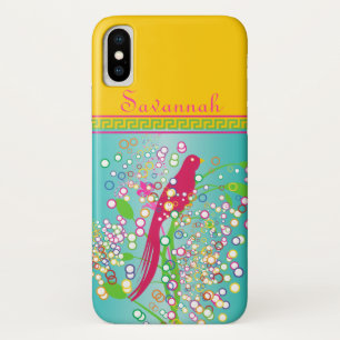 Schattigee Trendy Roze Zwaluw Vogelcirkel Burst Aq iPhone X Hoesje