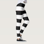 Schattigee trendy zwart-witte strepen dames leggings (Rechts)