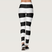 Schattigee trendy zwart-witte strepen dames leggings (Achterkant)