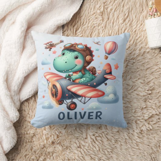 Schattigee Trex Dinosaurus Vliegen Een Charmant Vl Kussen (Deken)