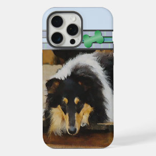 Schattigee tri kleur ruw collie hondenkunst iPhone 15 pro max hoesje