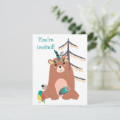 Schattigee Tribal Beer Verjaardagsfeest Uitnodigin Kaart (Staand voorkant)