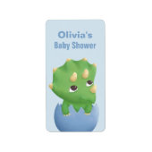 Schattigee Triceratops Dinosaur Baby shower Label (Voorkant)