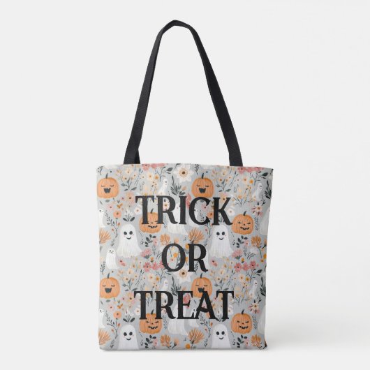 Schattigee Trick or treat Halloween Canvas tas (Achterkant)