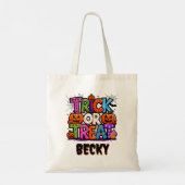 Schattigee Trick or treat Snoep zak Tote Bag (Achterkant)