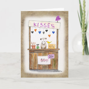 Schattigee trieste Opossum Kissing booth Grappige  Kaart