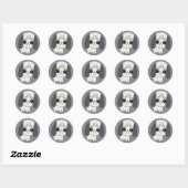 Schattigee trieste pug puppy ronde sticker (Vel)