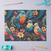 Schattigee Tropische Bloemen Oerwoud Vogels Decoup Tissuepapier (Craft)