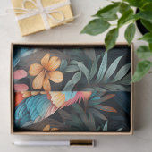 Schattigee Tropische Bloemen Oerwoud Vogels Decoup Tissuepapier (Geschenk)