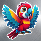 Schattigee Tropische Macaw Parrot Bird Cartoon Gra Sticker